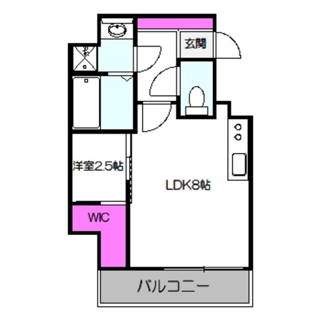 KRYSTAL FIMETH 2番館(1LDK/7階)の間取り写真