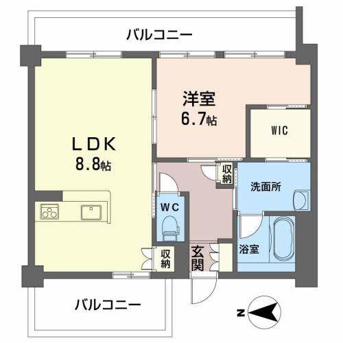 シティコート海老園(1LDK/1階)の間取り写真