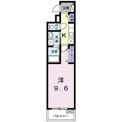 ガルデニア I(1K/2階)の間取り写真