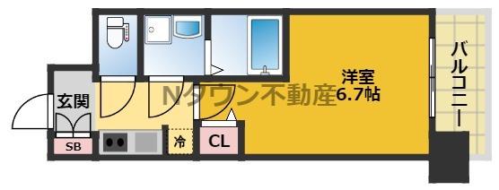 S-RESIDENCE上前津(1K/13階)の間取り写真