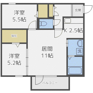 REVE SAPPORO(2LDK/2階)の間取り写真