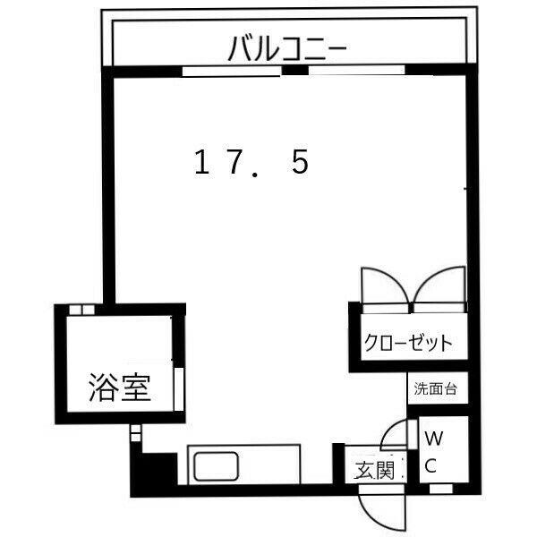蜂須賀ビル(ワンルーム/3階)の間取り写真