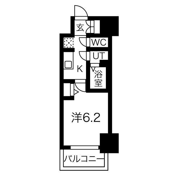 メイクス熱田神宮(1K/14階)の間取り写真