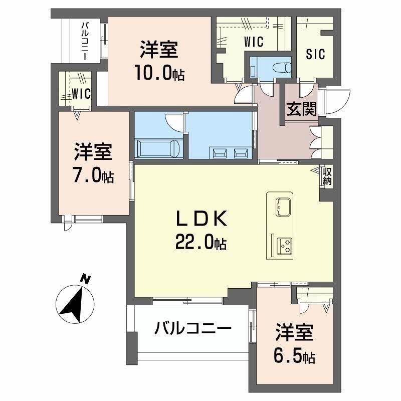 ローヤル錦(3LDK/2階)の間取り写真