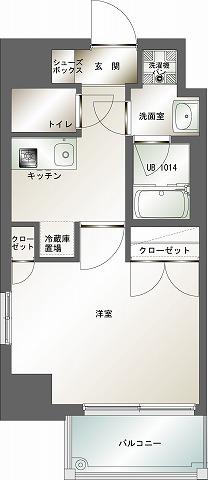 エンクレスト天神IV(1K/7階)の間取り写真