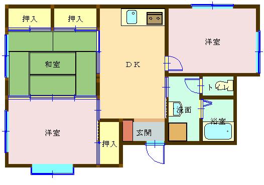 メゾン富永(3DK/3階)の間取り写真