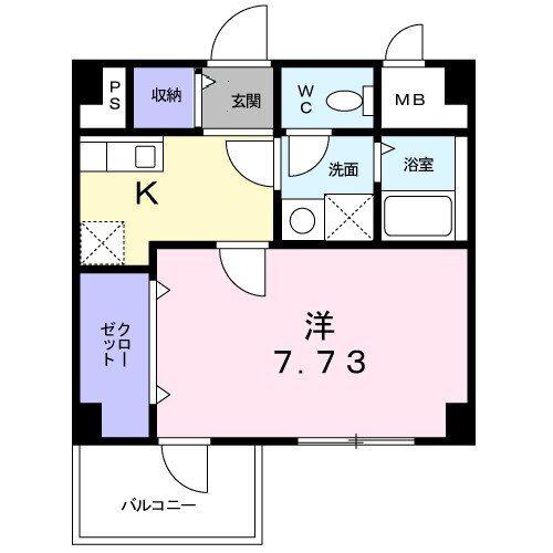 T&A横浜白金(1K/3階)の間取り写真