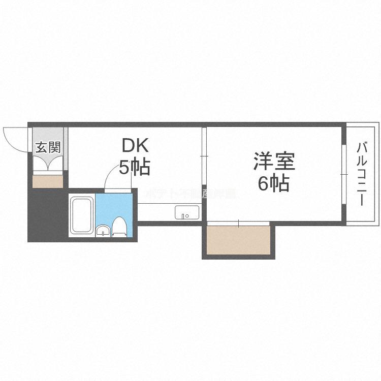 ギャレ住之江(1DK/5階)の間取り写真