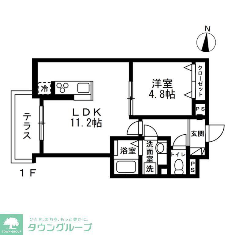 メゾンドルル(1LDK/1階)の間取り写真