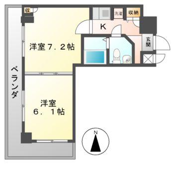 アーバンフラッツ新栄(2K/8階)の間取り写真