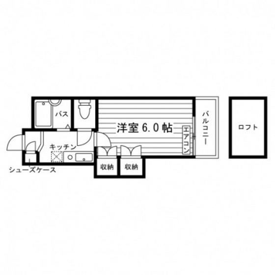 レオパレス広瀬町(1K/2階)の間取り写真