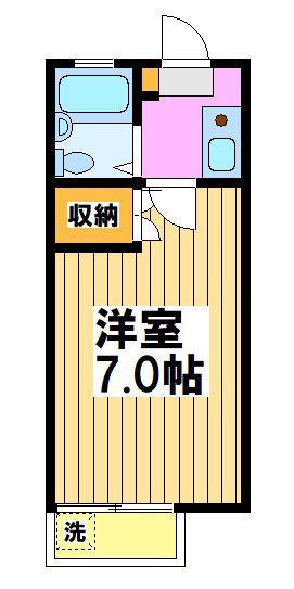 アクアコートII(1K/1階)の間取り写真