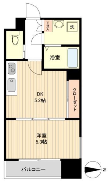 LA DOUCEUR片平(1DK/2階)の間取り写真