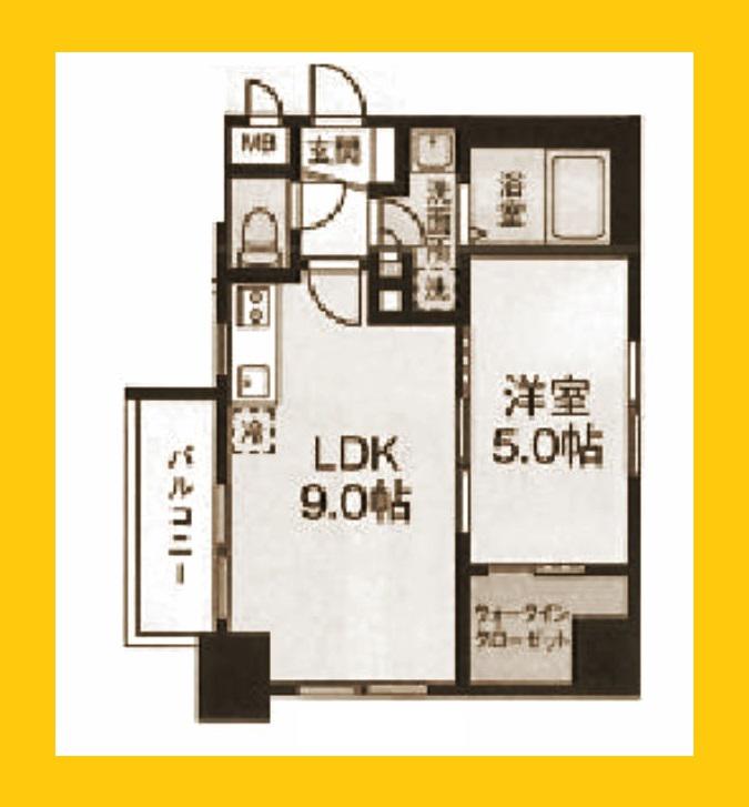 F PARK RESIDENCE YOKOHAMA TANMACHI(1LDK/3階)の間取り写真