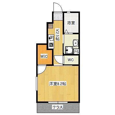 ESLEAD HOUSEN(1K/1階)の間取り写真