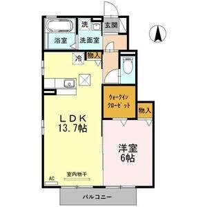 パティオ飯村(1LDK/1階)の間取り写真