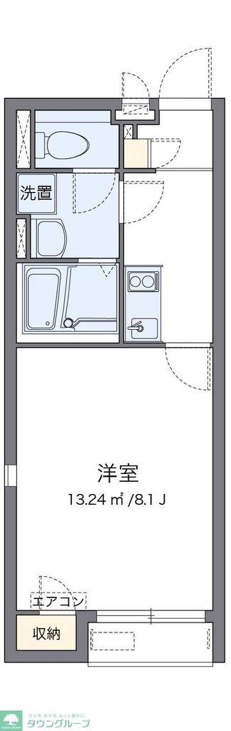 レオネクスト弦巻(1K/2階)の間取り写真