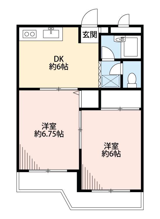 ゴールドハイツ(2DK/3階)の間取り写真