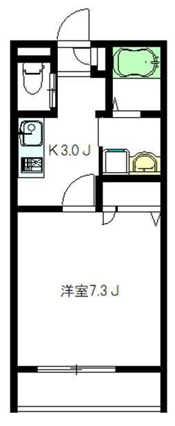 パティオ高円寺A(1K/2階)の間取り写真