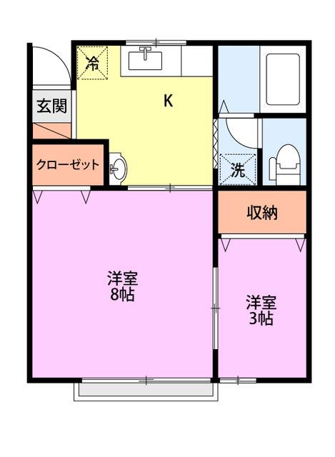 ポポラーレIII(1SK/1階)の間取り写真