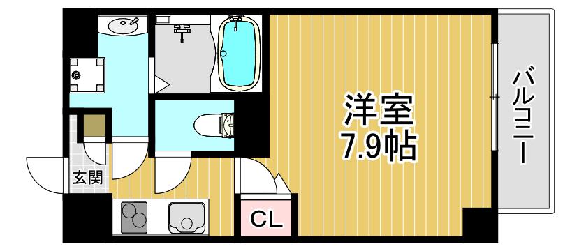 カインド四貫島(1K/5階)の間取り写真