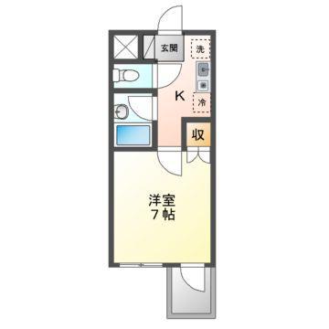 パレ千郷(1K/2階)の間取り写真
