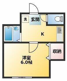 フォーシーズン(1K/2階)の間取り写真