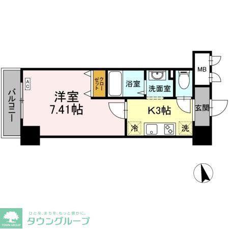 アンクレージュ西船橋(1K/5階)の間取り写真