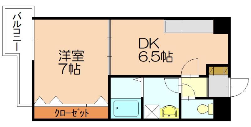 ヴェルモント桜原(1DK/2階)の間取り写真