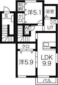 ペピーノ(2LDK/2階)の間取り写真