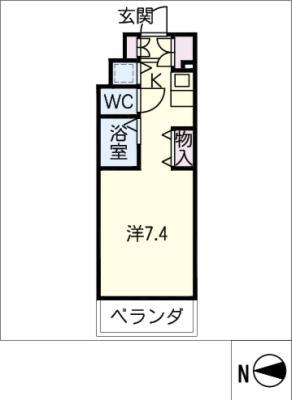 ソレイユ(ワンルーム/3階)の間取り写真