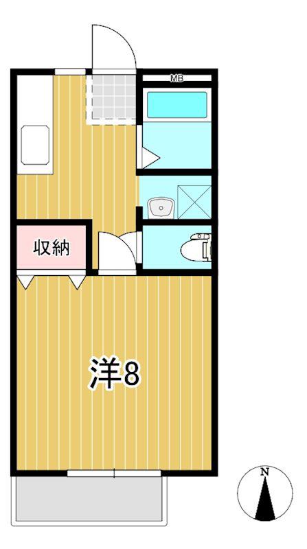 サンライフヴィラA(1K/1階)の間取り写真