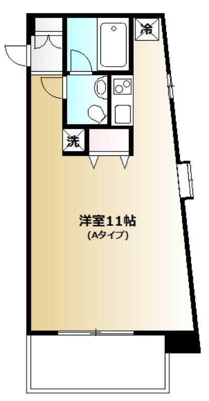 ライラック(ワンルーム/8階)の間取り写真