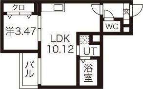 JACK INOMORI I(1LDK/2階)の間取り写真