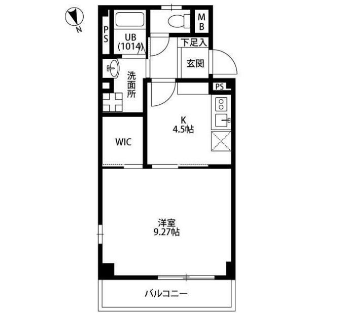 アンプルールフェール茂木(1DK/3階)の間取り写真