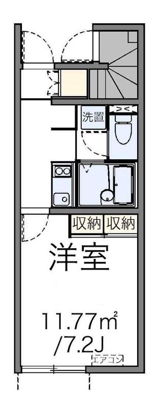 テルミック(1K/1階)の間取り写真