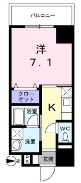 ウィル アヴェニュー(1K/7階)の間取り写真