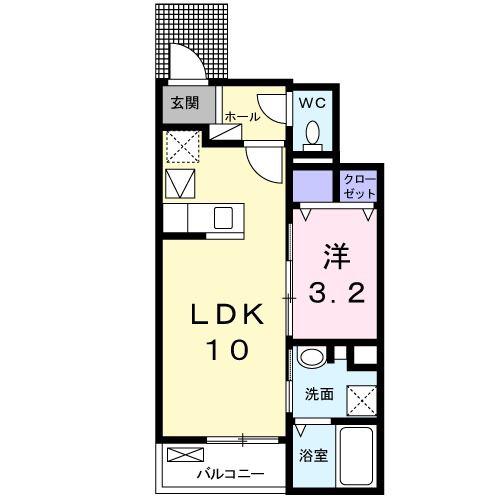 コスモス(1LDK/1階)の間取り写真