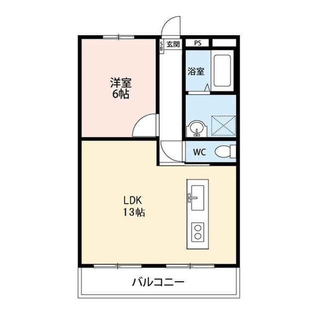 エスペランサ昭和(1LDK/2階)の間取り写真