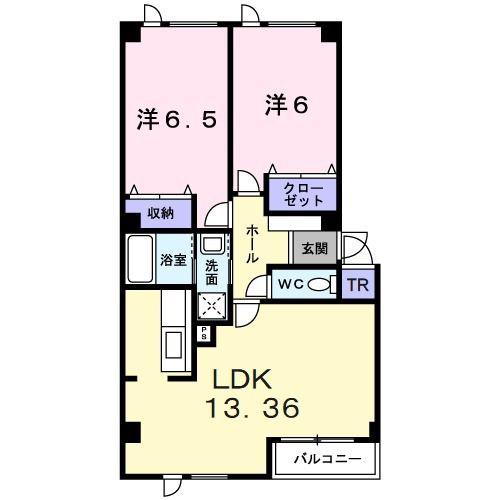 ダンディライオンスクエア(2LDK/2階)の間取り写真