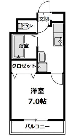 レジデンスウツキ(1K/2階)の間取り写真