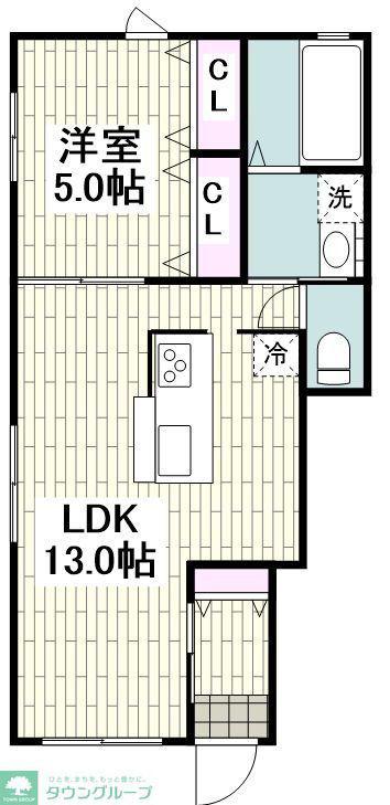 葉山元町ハイム(1LDK/1階)の間取り写真