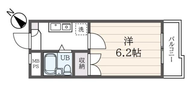 アネックス浜田山(1K/2階)の間取り写真