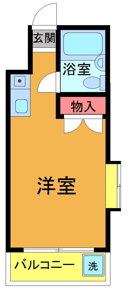 バウ富士見(ワンルーム/2階)の間取り写真