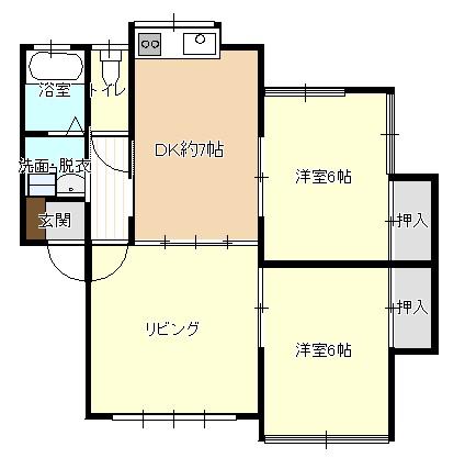 ファミール城西(3DK/1階)の間取り写真