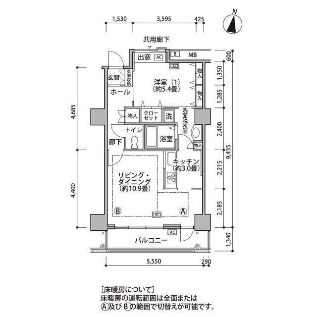 東雲キャナルコートCODAN18号棟(1LDK/8階)の間取り写真