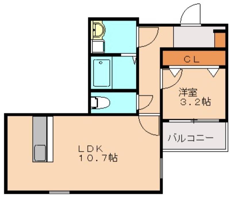 IORIE(1LDK/1階)の間取り写真