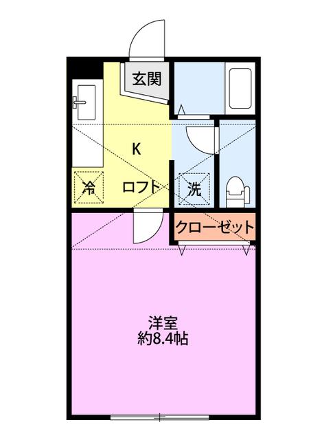 ハイツ己致子(1K/1階)の間取り写真