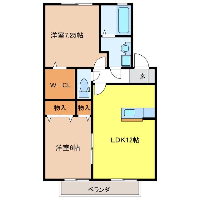 レアルウィルモア(2LDK/2階)の間取り写真