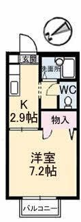 グレイスK(1K/1階)の間取り写真